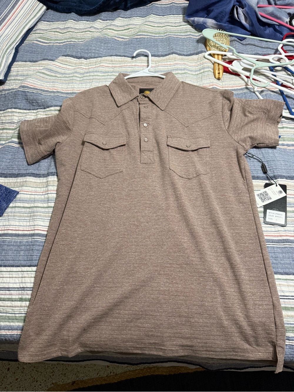 Men's Short Sleeve Polo Shirt in Taupe